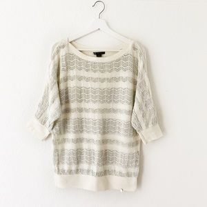AX Armani Exchange Cream Open Knit Pullover